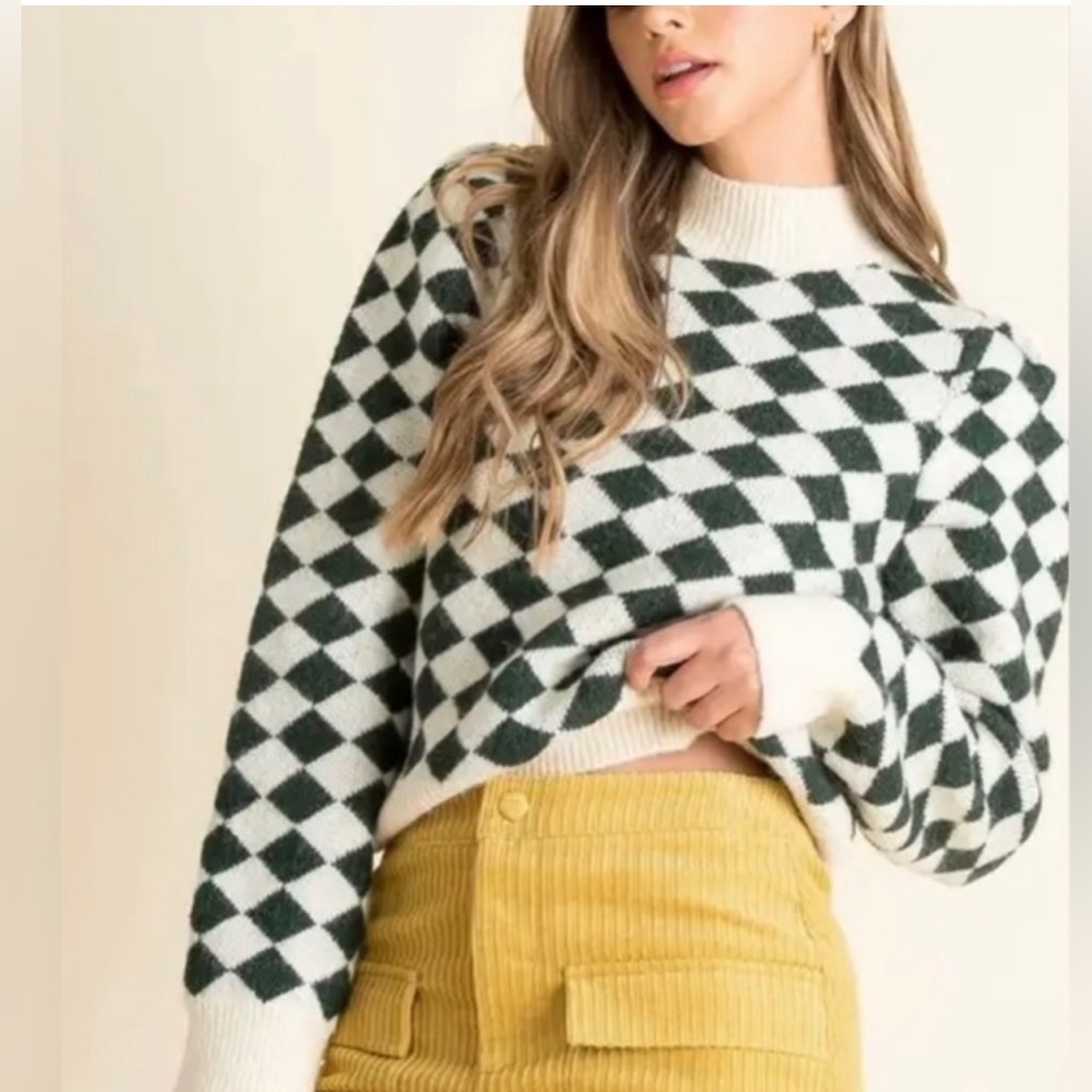 THML Black and White Checkered Sweater